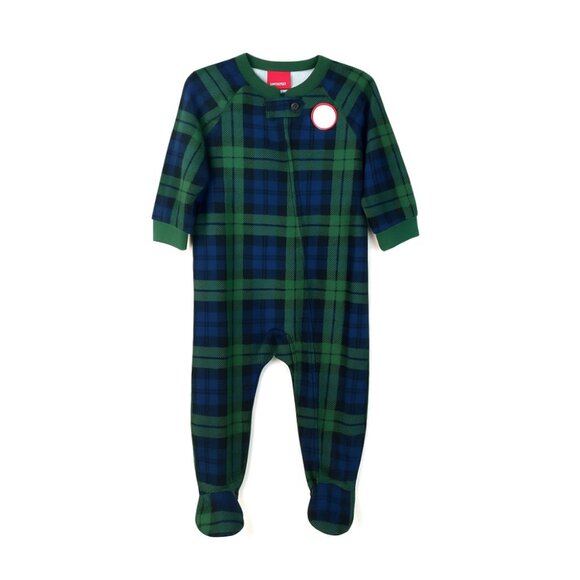 Family PJs Baby One-Piece Pajama with Feet – Black Watch Plaid Size 12 Mo NWT - Picture 3 of 4
